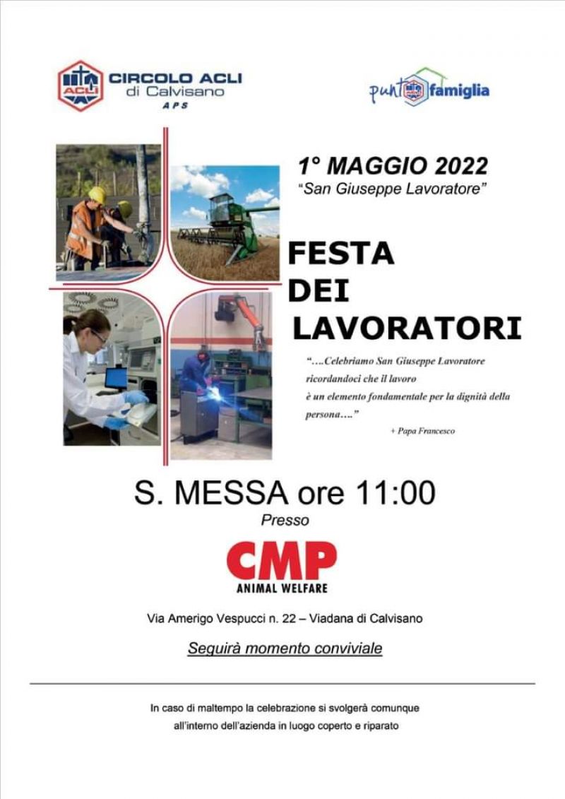 Primo maggio. Festa di San Giuseppe Lavoratore - Circolo Acli Calvisano (BS)