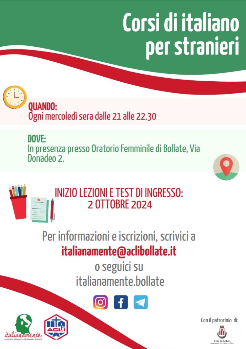 Corso di italiano per stranieri - Circolo Acli Bollate (MI)