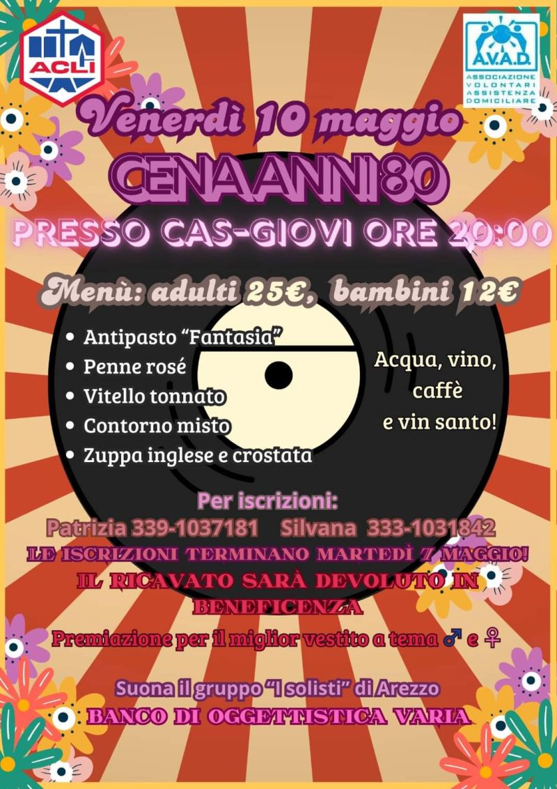 Cena anni 80 - Acli Arezzo (AR)