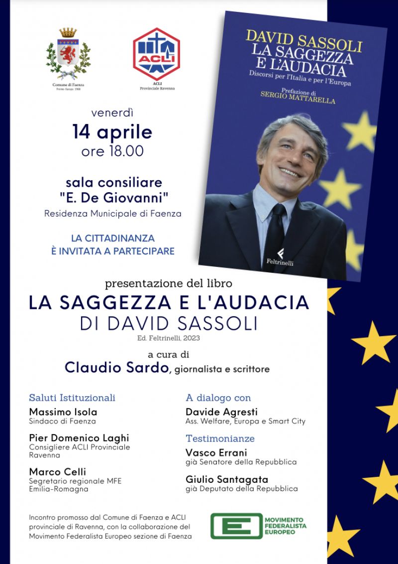 Presentazione del libro "La saggezza e l'audacia di David Sassoli" - Acli Ravenna (RA)
