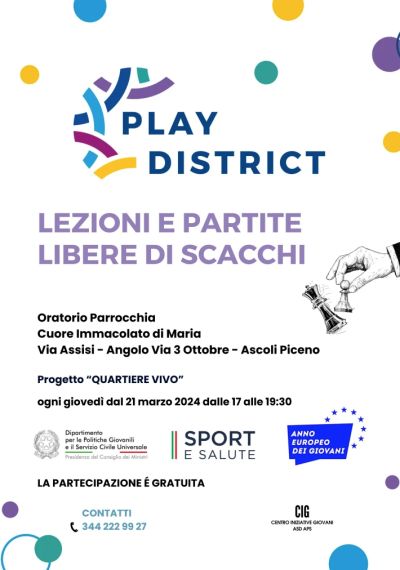 Play District: Lezioni e partite libere di scacchi - Acli Ascoli Piceno (AP)