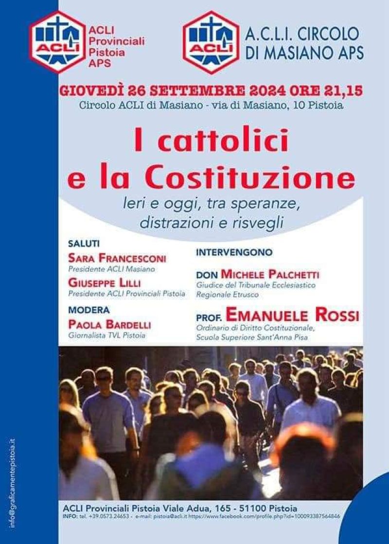 I cattolici e la Costituzione - Acli Pistoia e Circolo Acli Masiano (PT)