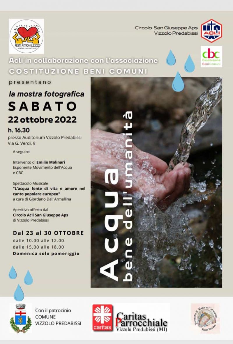 Mostra fotografica "Acqua, bene dell'umanità" - Circolo Acli San Giuseppe di Vizzolo Predabissi (MI)