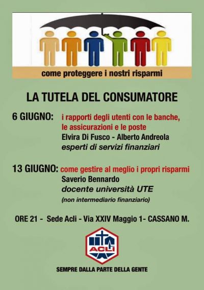 La tutela del consumatore - Circolo Acli Cassano Magnago (VA)