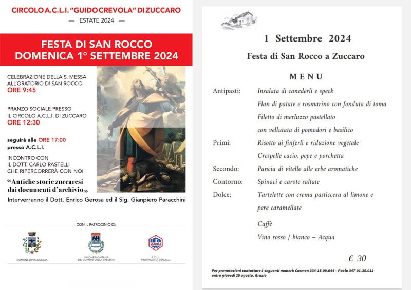 Festa di San Rocco - Circolo Acli Zuccaro e Acli Vercelli (VC)