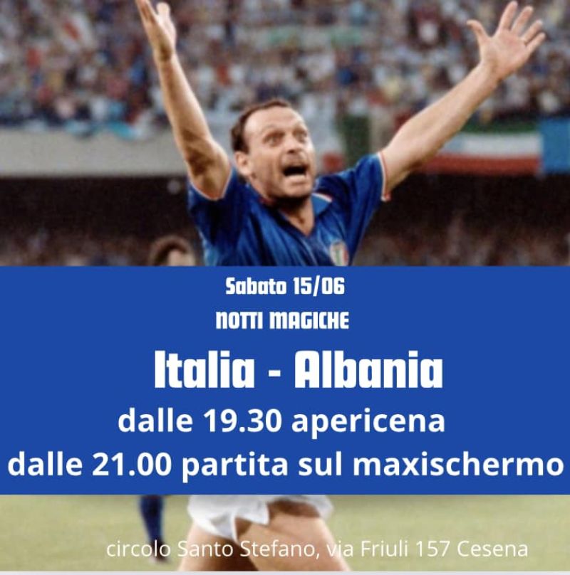 Apericena + Partita Italia-Albania - Circolo Acli Edo Santo Stefano (FC)
