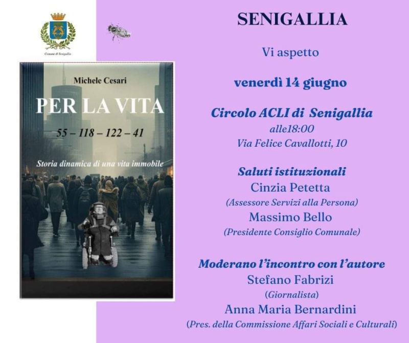 Incontro con Michele Cesari, l&#039;autore del libro &quot;Per la vita&quot; - Circolo Acli Senigallia (AN)