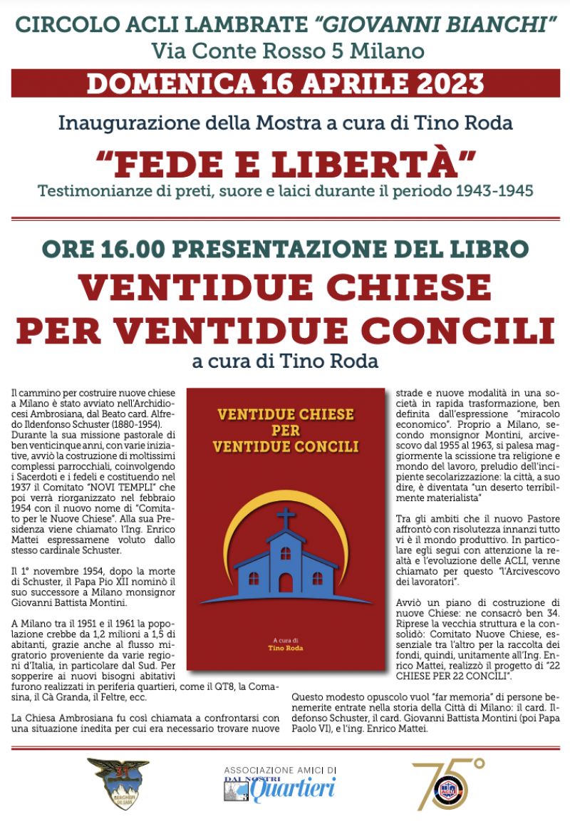 Presentazione libro "Ventidue chiese per ventidue concili" - Circolo Acli Lambrate (MI)