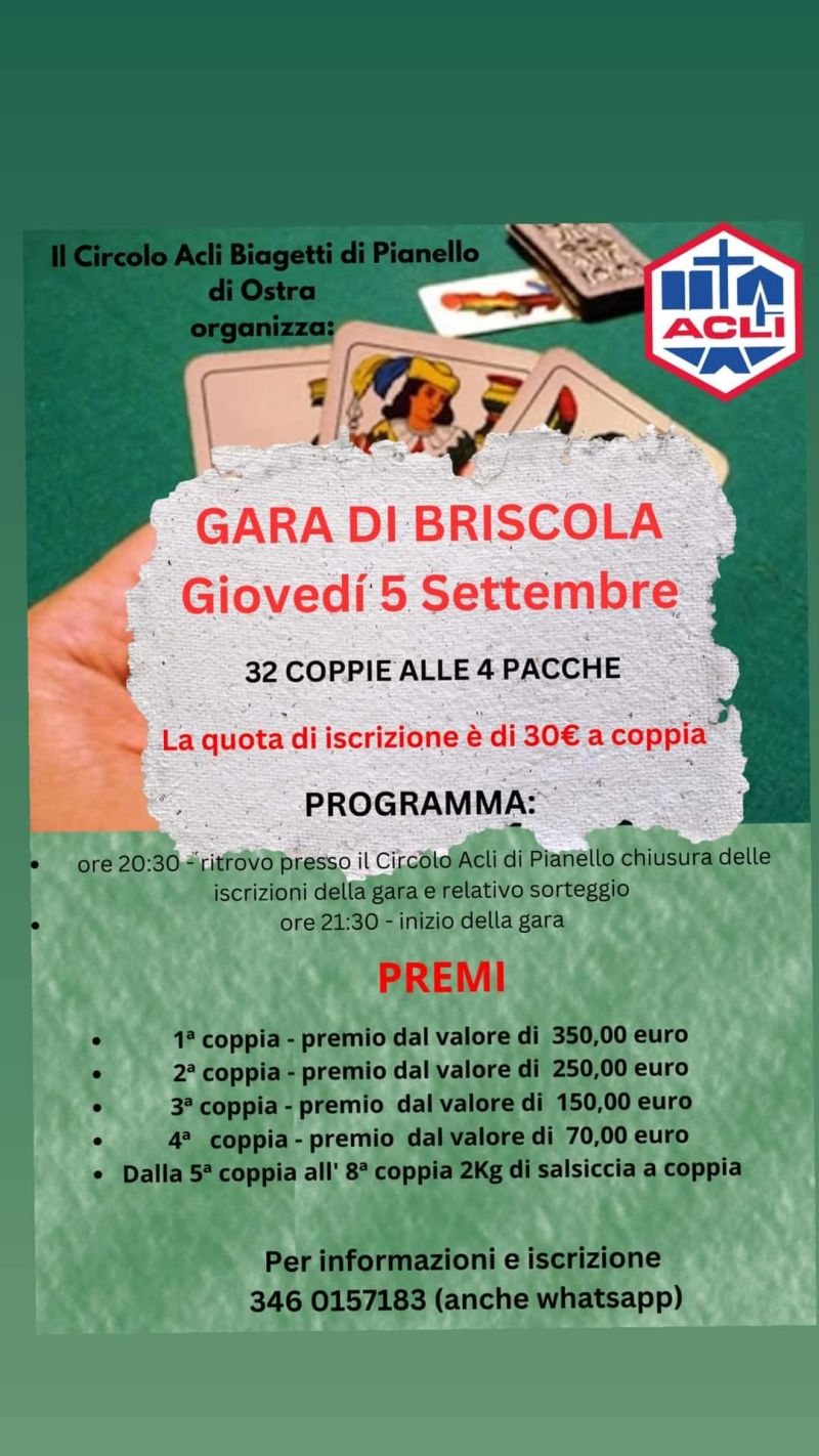 Gara di Briscola - Circolo Acli Pianello di Ostra (AN)