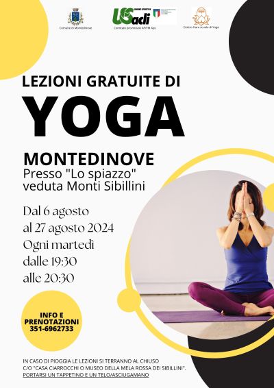 Lezioni Gratuite di Yoga: Montedinove - US Acli Marche