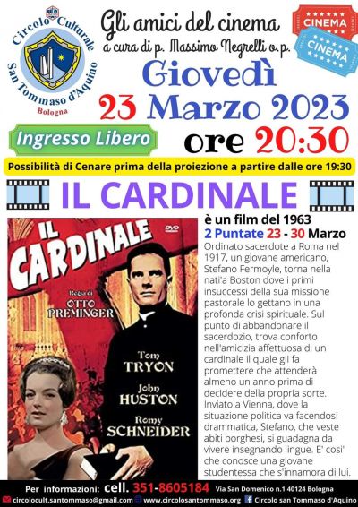 Proiezione del film &quot;Il Cardinale&quot; - Circolo Acli San Tommaso d&#039;Aquino (BO)