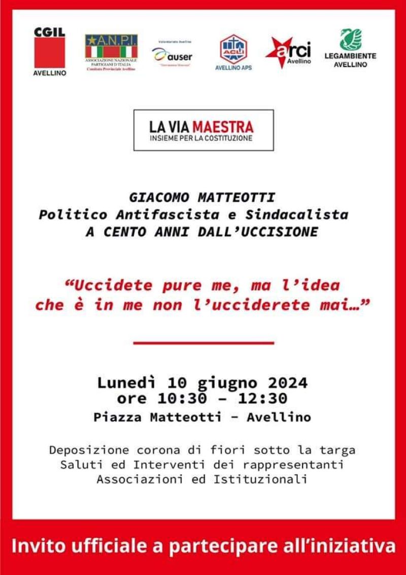 Giacomo Matteotti: A cento anni dall&#039;uccisione - Acli Avellino (AV)