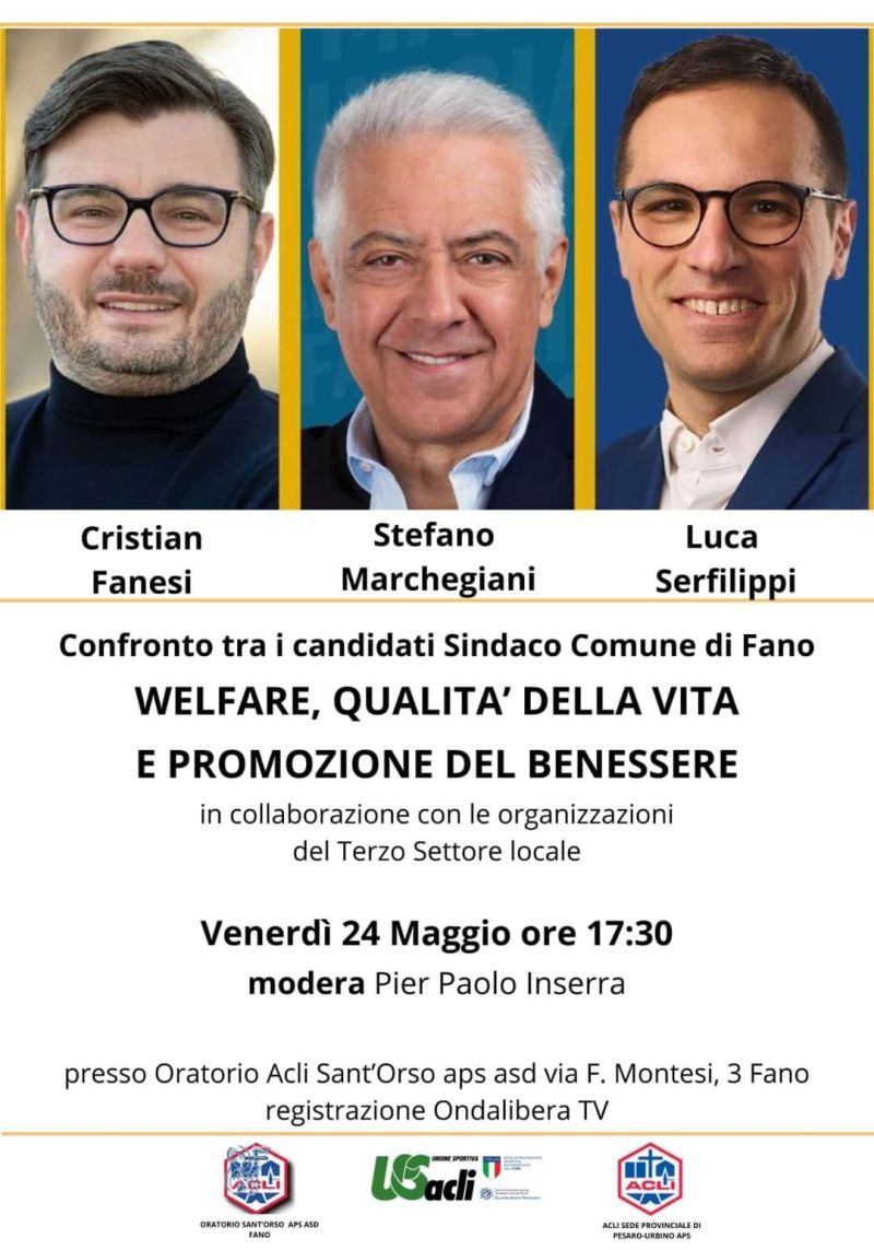 Confronto tra i candidati Sindaco Comune di Fano - Acli Pesaro Urbino (PU)