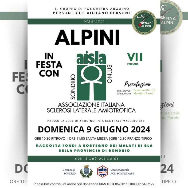 Alpini in Festa con Aisla (Associazione Italiana Sclerosi Laterale Amiotrofica) - Circolo Acli Sondrio Centrale (SO)