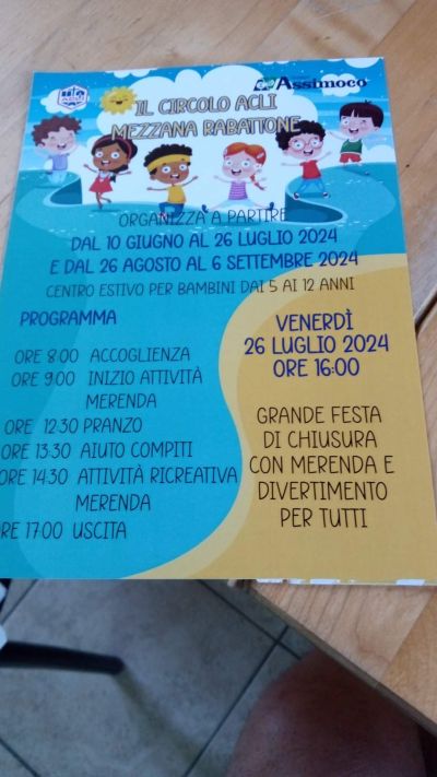 Centro estivo per bambini dai 5 ai 12 anni - Circolo Acli Mezzana Rabattone (PV)