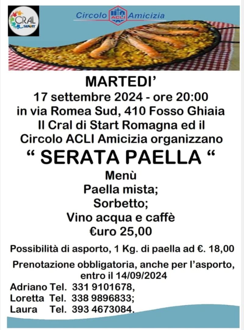 Serata Paella - Circolo Acli Amicizia (RA)