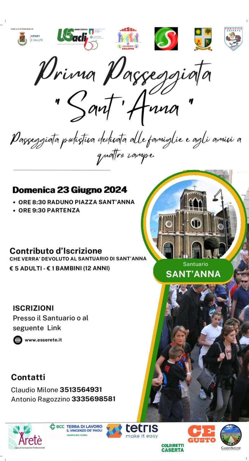 Conferenza stampa dove sarà presentata la manifestazione "I° Passeggiata Sant'Anna" - US Acli Caserta e Acli Caserta (CE)