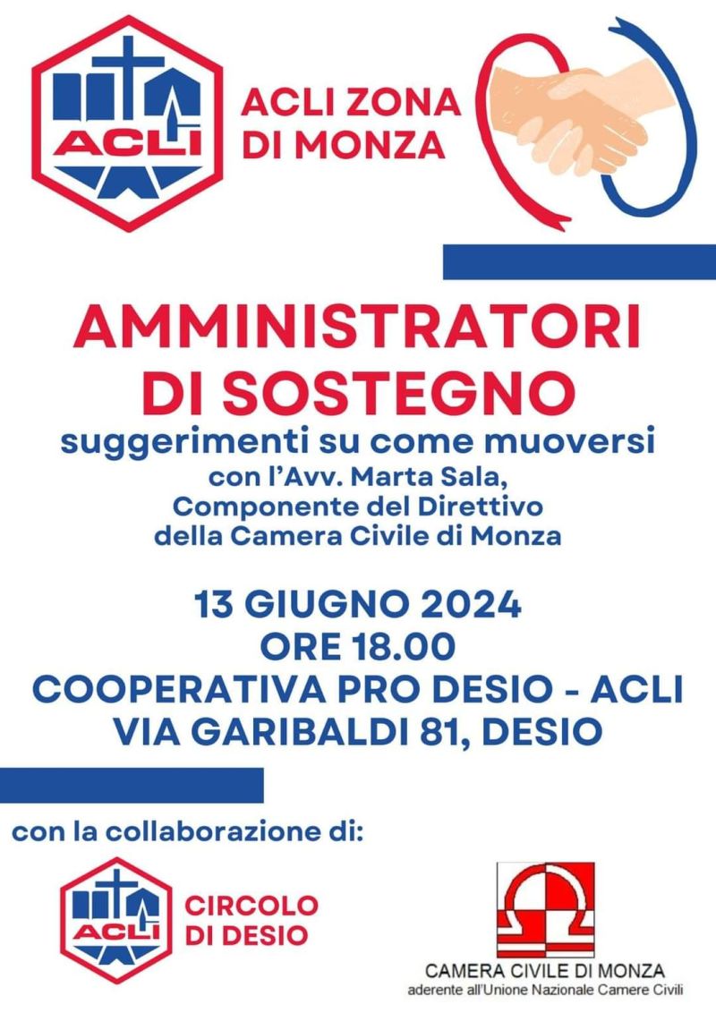 Amministratori di Sostegno - Acli Zona di Monza e Circolo Acli Desio (MI)
