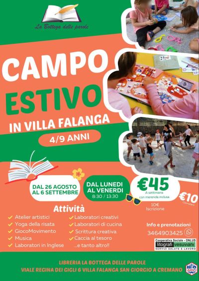 Campo Estivo in Villa Falanga - Associazione &quot;La Bottega delle parole&quot; affiliata Acli Napoli (NA)