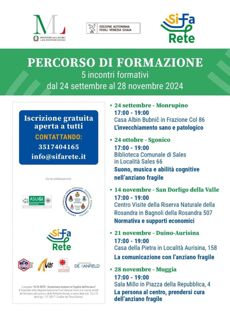 Percorso di Formazione: Suono, musica e abilità cognitive nell'anziano fragile - Acli Friuli Venezia Giulia (FVG)