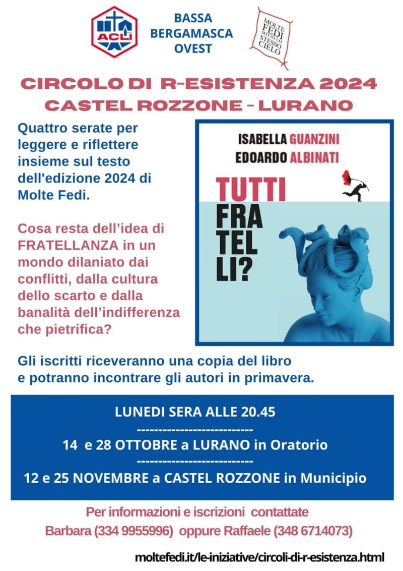 Serata per leggere e riflettere sul libro "Tutti Fratelli?" - Circolo Acli BBO (BG)