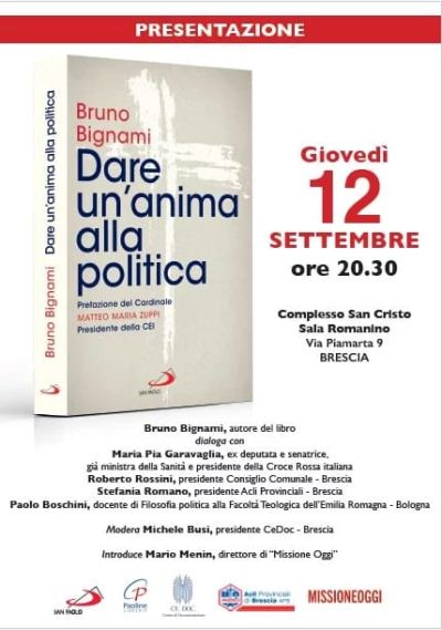 Presentazione libro &quot;Dare un&#039;anima alla politica&quot; - Acli Brescia (BS)