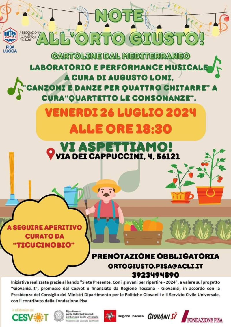 Note all&#039;Orto Giusto! - Acli Pisa e Lucca