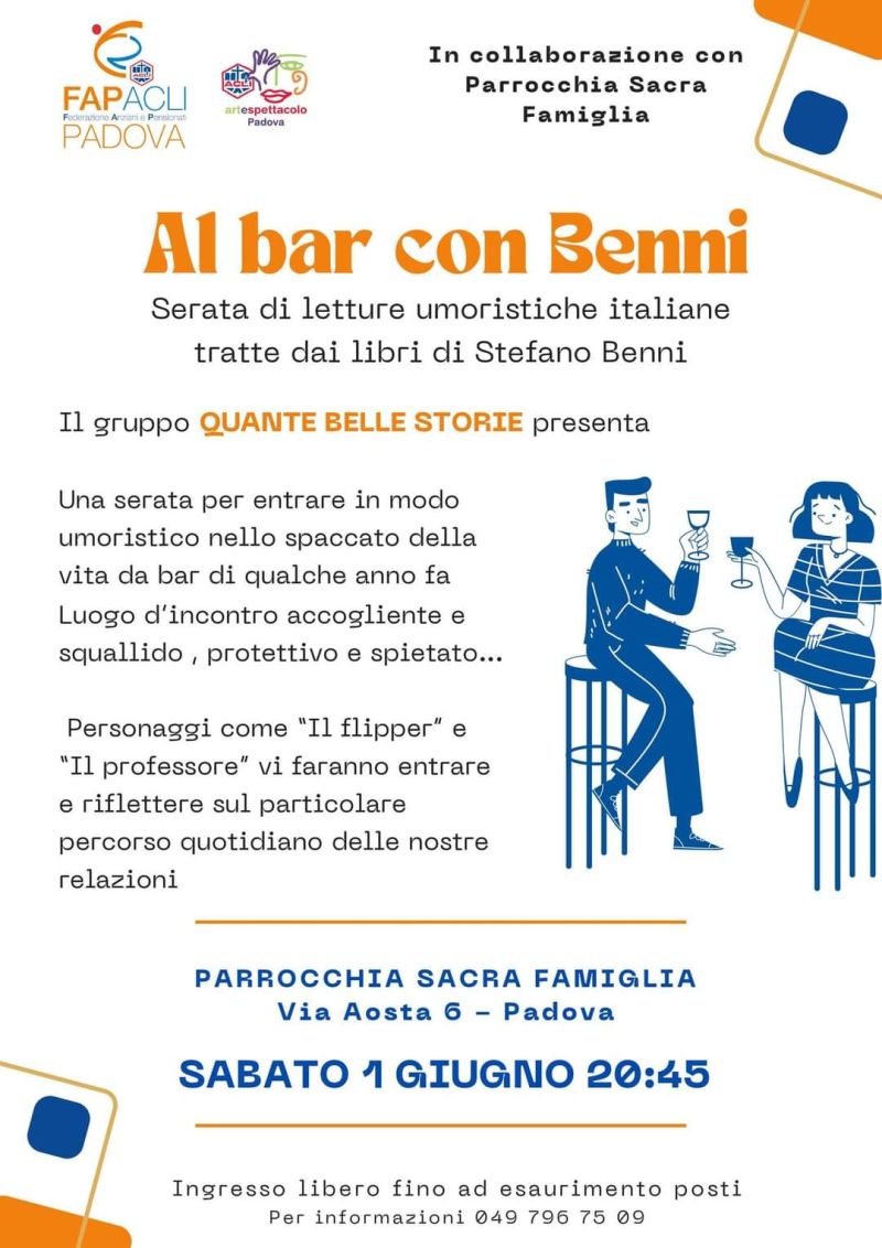 Al bar con Benni - FAP Acli Padova e Acli Arte e Spettacolo Padova (PD)