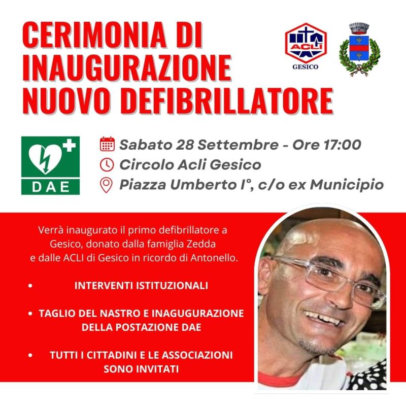 Cerimonia Inaugurazione Nuovo Defibrillatore - Circolo Acli Gesico (CA)