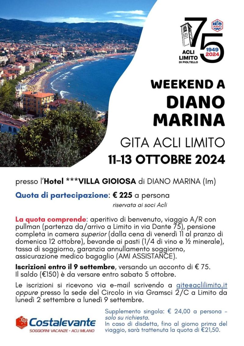 Weekend a Diano Marina - Circolo Acli Limito Pioltello (MI)