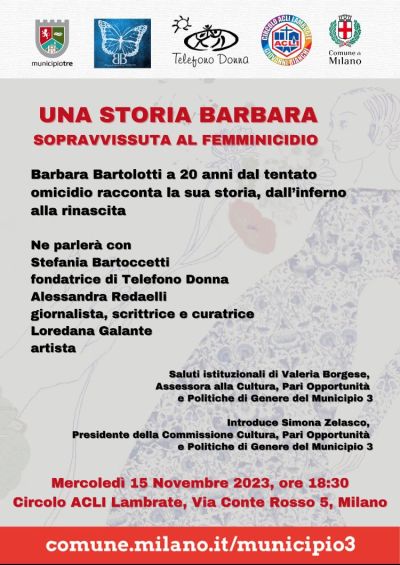 Una storia barbara: Sopravvissuta al feminicidio - Circolo Acli Lambrate (MI)