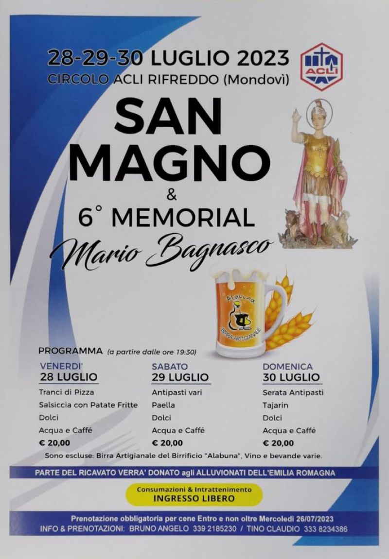 San Magno &amp; 6° Memorial Mario Bagnasco - Circolo Acli Rifreddo (CN)