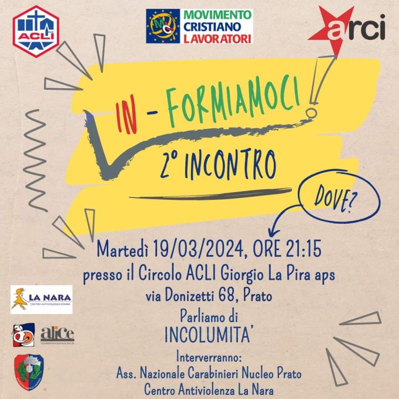 In-Formiamoci: 2° Incontro - Circolo Acli Giorgio La Pira (PO)