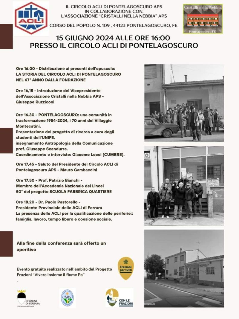 La storia del Circolo Acli di Pontelagoscuro nel 67° anno dalla fondazione - Circolo Acli Pontelagoscuro (FE)