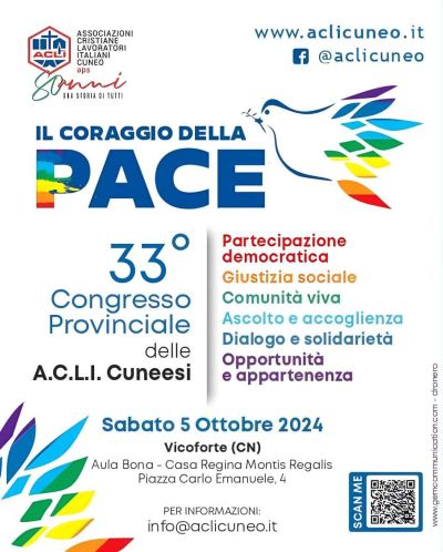 33° Congresso Provinciale: Il Coraggio della Pace - Acli Cuneo (CN)