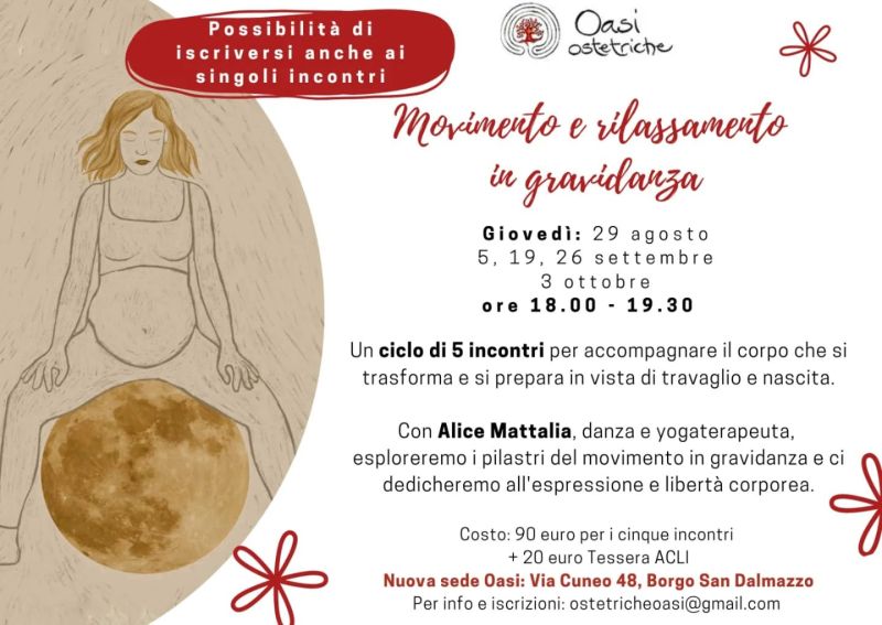 Movimento e rilassamento in gravidanza - Oasi Ostetriche aff. Acli Cuneo (CN)