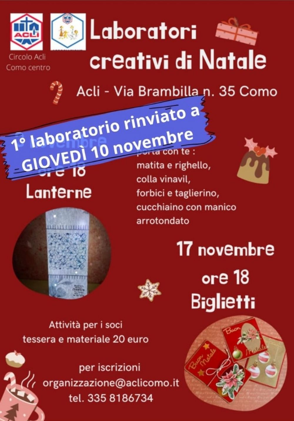 Laboratori creativi di Natale - Circolo Acli Como Centro (CO)