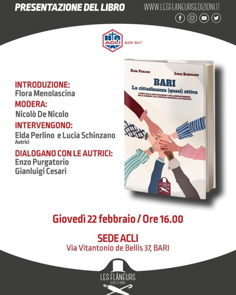 Presentazione libro "Bari: La cittadinanza (quasi) attiva" - Acli Bari-Bat