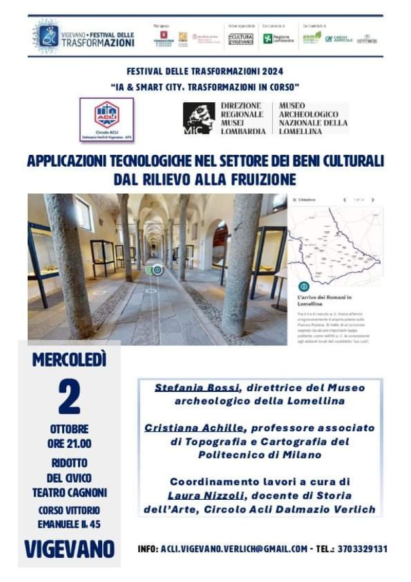 Applicazioni tecnologiche nel settore dei beni culturali dal rilievo alla fruizione - Circolo Acli Dalmazio Verlich (PV)