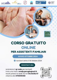 Corso Gratuito Online per Assistenti Familiari - Acli Colf Perugia, Enaip Perugia e Acli Perugia (PG)